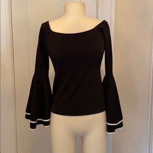 NWT black & white Bar III bell-sleeved too small